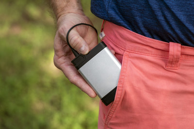 ActaStim unit carried in a pocket for daily wear